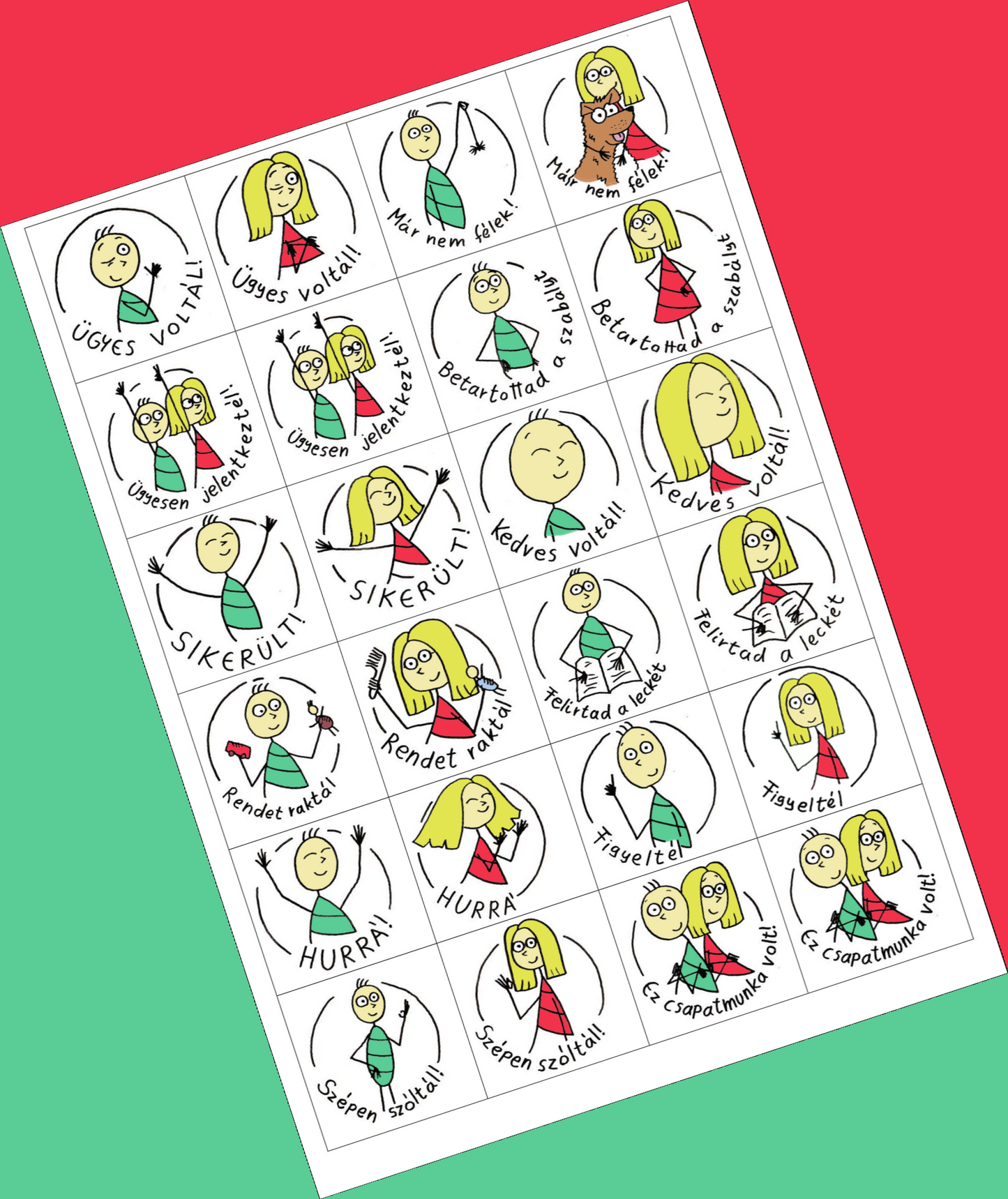 ÚJ!!! Sanyi és Saci A4 matrica ív