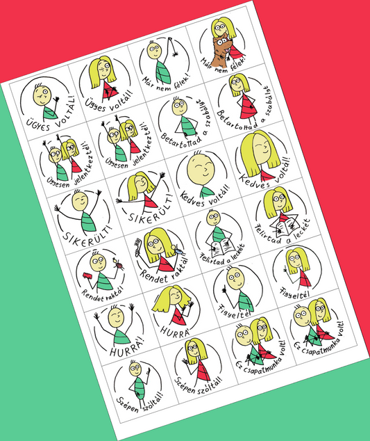 ÚJ!!! Sanyi és Saci A4 matrica ív